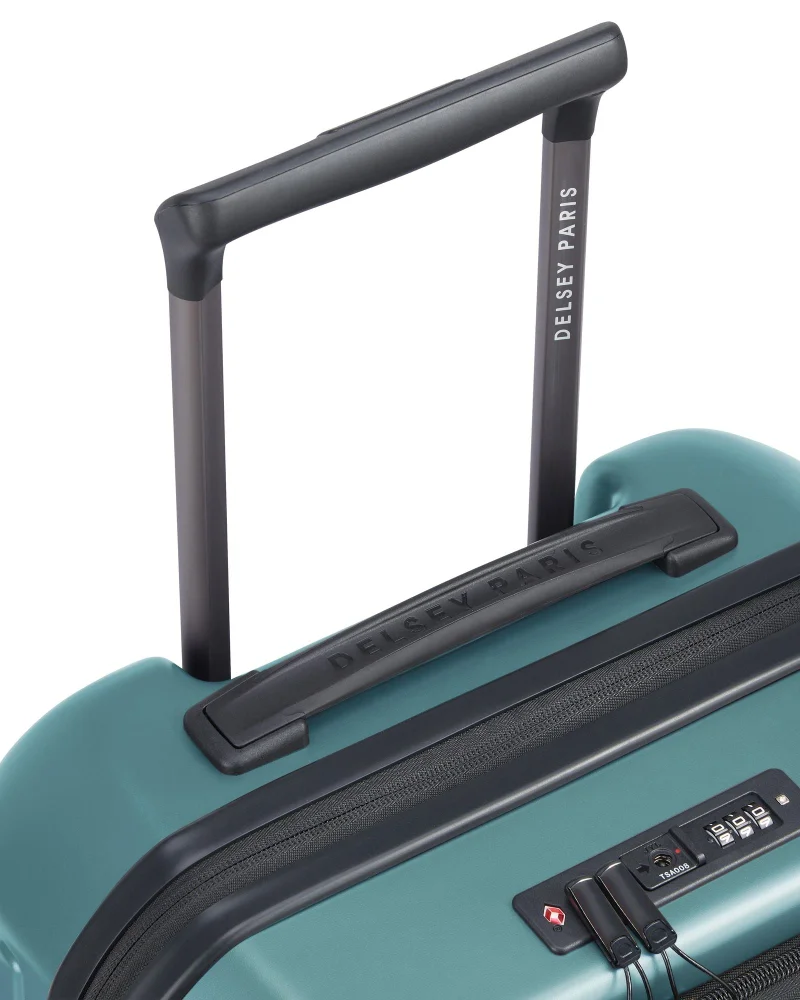 DELSEY Paris  securitime front opening 55 cm 4 double wheeled expandable cabin luggage trolley case - deep green  | Best Price UAE